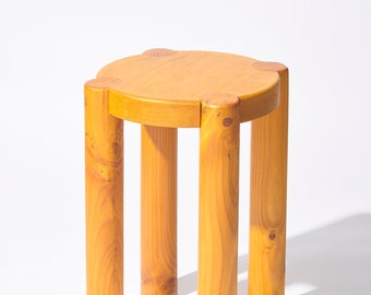 Taburete de madera Bonnet (amarillo dorado) / Diseño escandinavo / Excelente para plantas y asientos