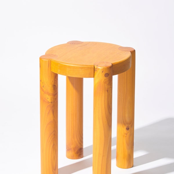 Bonnet Wood Stool (Golden Yellow) | Scandinavian Design | Excellent for Plants and Seating