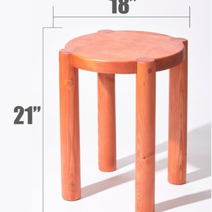 Bonnet Wood Side Table Orange Scandinavian Design Excellent for Plants and Seating zdjęcie 4