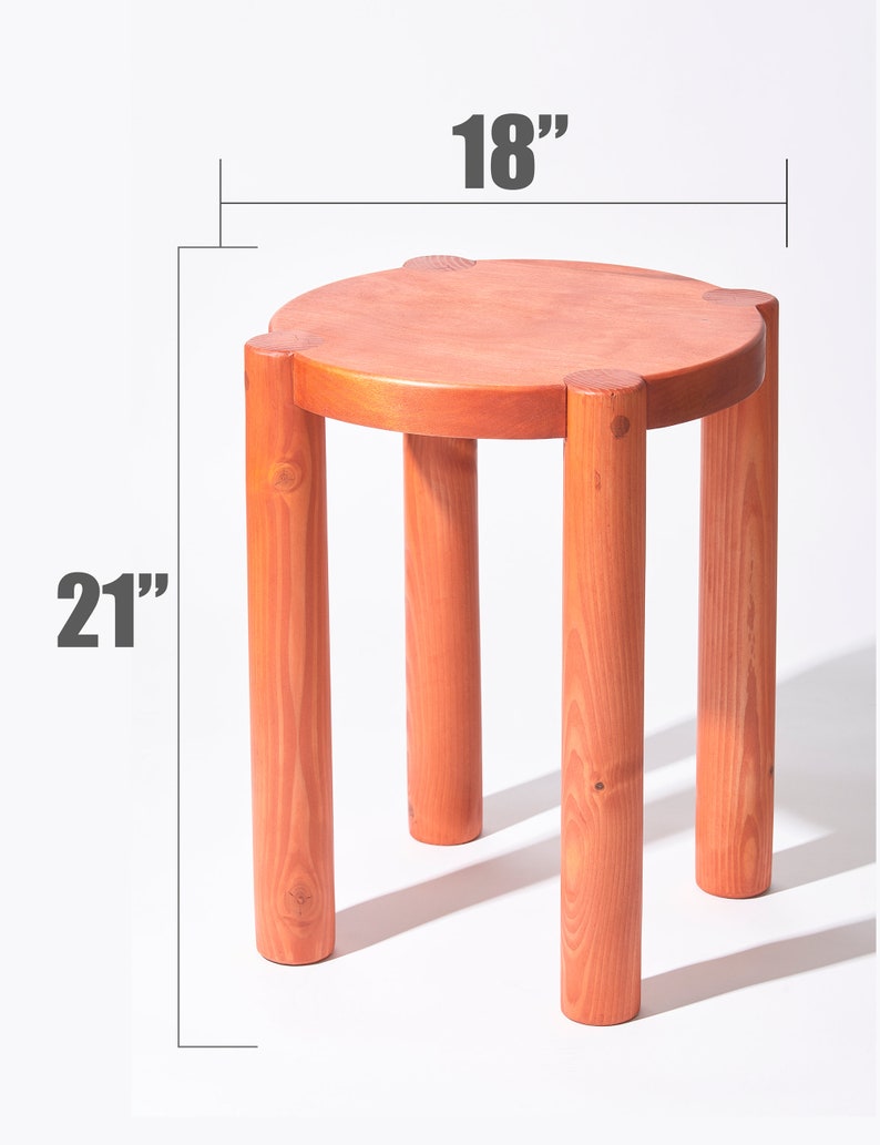 Bonnet Wood Side Table Orange Scandinavian Design Excellent for Plants and Seating zdjęcie 4