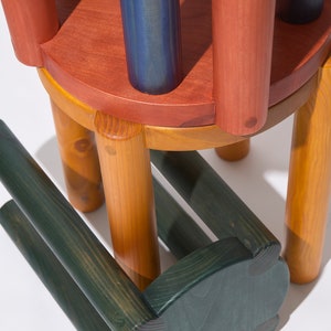 Bonnet Wood Side Table Orange Scandinavian Design Excellent for Plants and Seating zdjęcie 8