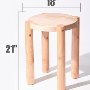 Bonnet Wood Side Table Natural Wood Scandinavian Design Excellent for Plants and Seating image 5
