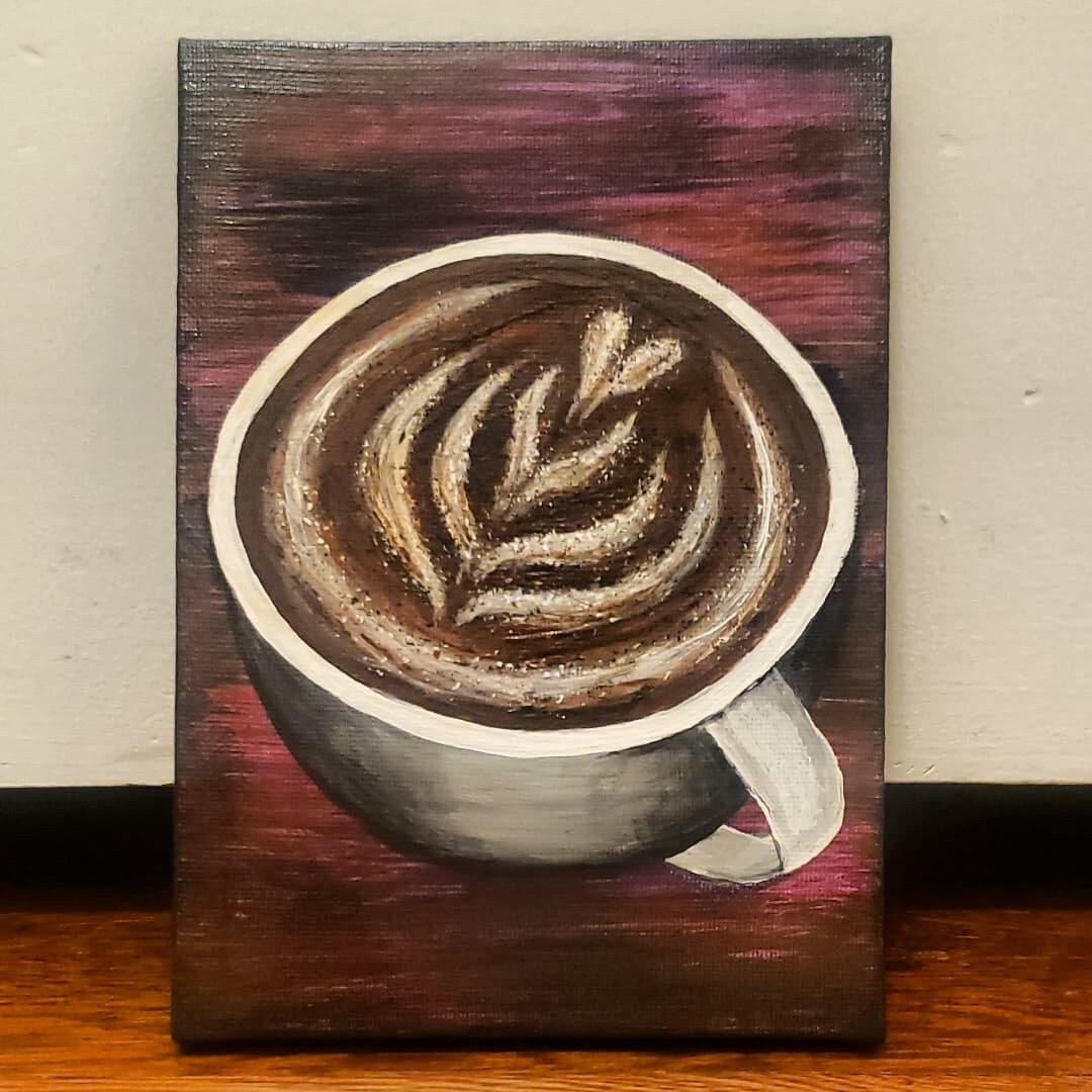 Latte Foam Art. acrylic Painting - Etsy