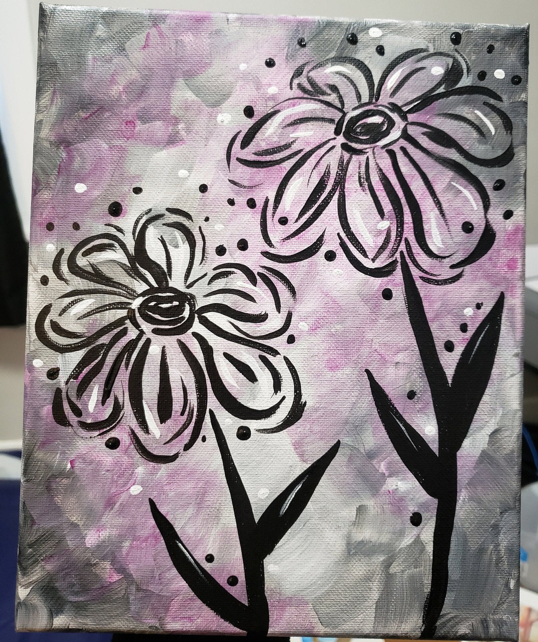 Flour acrylic Painting Etsy