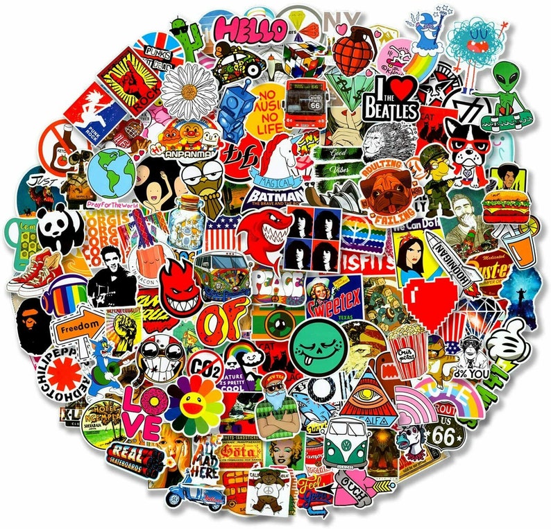 300 Pièces Stickers Neon Cool, Autocollant Vinyle Impermeable, Stickers