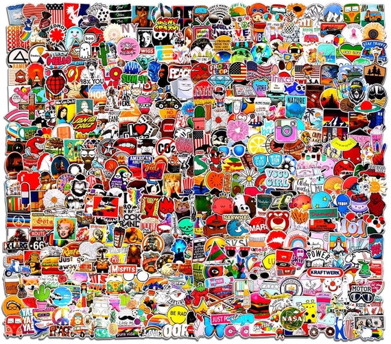 500 Pcs Cool Stickers Pack, Autocollants en vinyle imperméables pour  skateboard, bagages, ordinateur portable, étui de téléphone, voiture, vélo  et fenêtre -  France