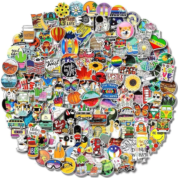 100-Pcs Funny Cute Cartoon Waterproof Trendy Stickers for Teens Girls  Adults Laptop Water Bottle Hydro Flask Skateboard Scrapbook Decor Decals :  : Computers