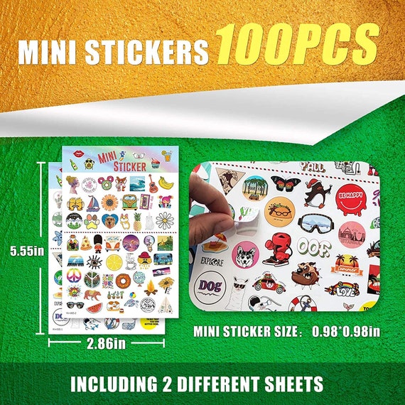 600pcs Mini Stickers, Small Stickers for Adults, Kids, Teens, Waterproof  Vinyl Stickers for Water Bottles, Cute Kids Stickers Decals,0.8~1
