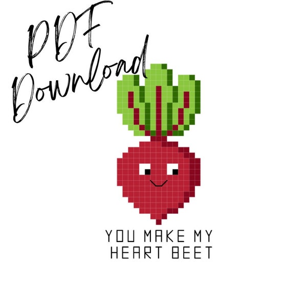 You make my heart beet || Cross Stitch Pattern || PDF Download || Love Pun