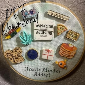 Needle Minder Addict || Cross Stitch Pattern || PDF Download