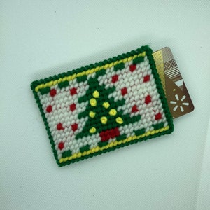 Tarjeta de regalo completa, soporte para efectivo, billetera, lona plástica, árbol de Navidad, copo de nieve