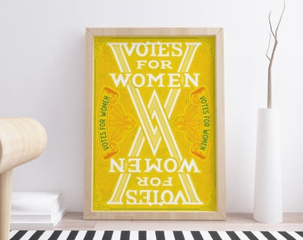Vintage Poster for Women's Rights - "Votes For Women" - Women's Suffrage Poster for Printing
