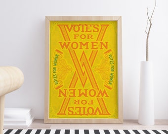 Vintage Poster for Women's Rights - "Votes For Women" - Women's Suffrage Poster for Printing