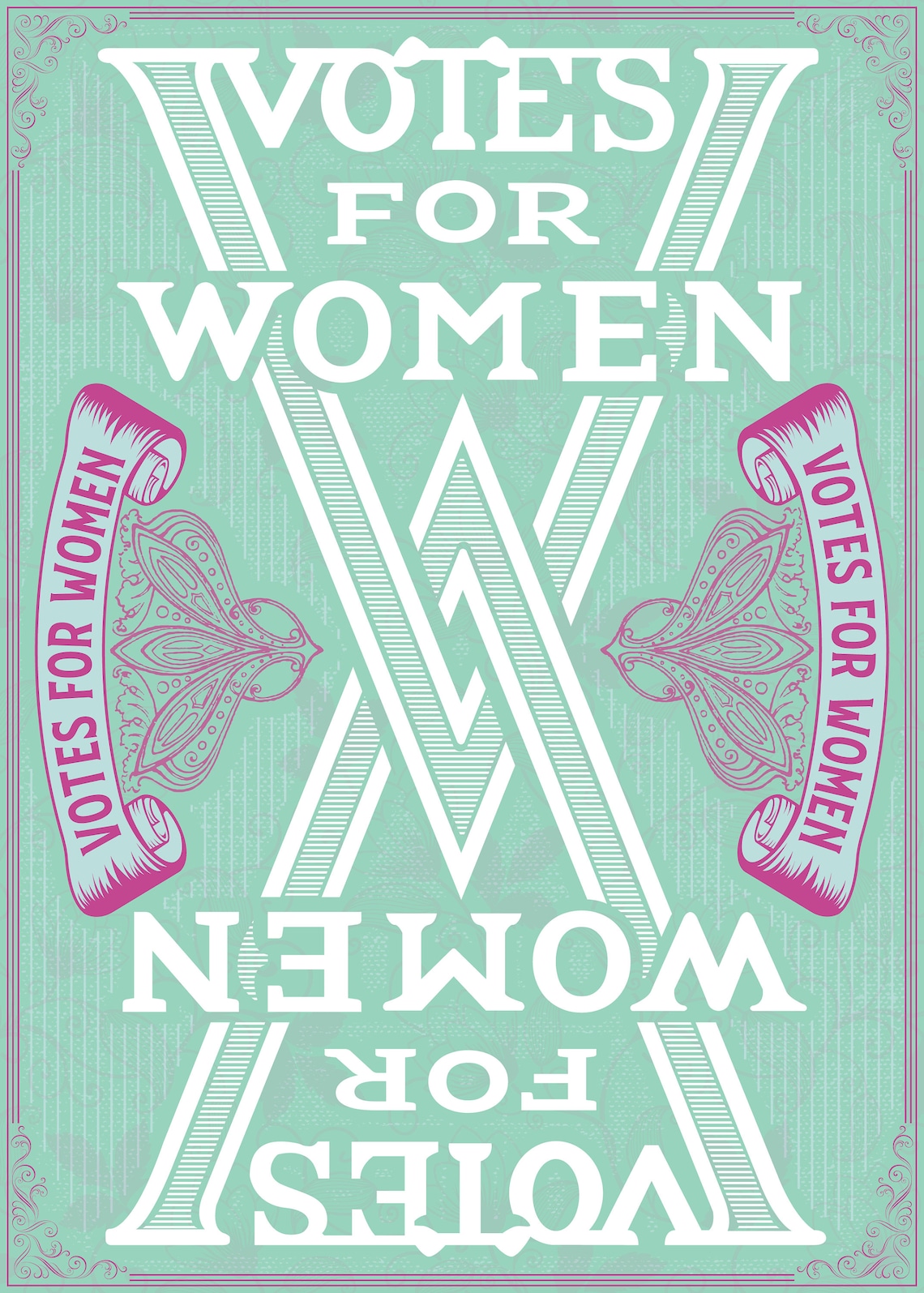 Vintage Poster for Women's Rights votes for Etsy