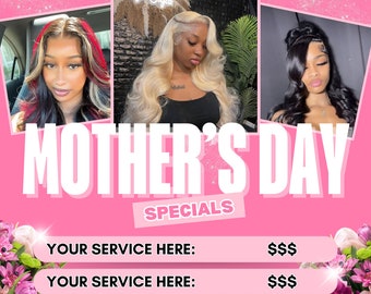 Mother's Day Specials Flyer, Salon Template (Editable Canva)