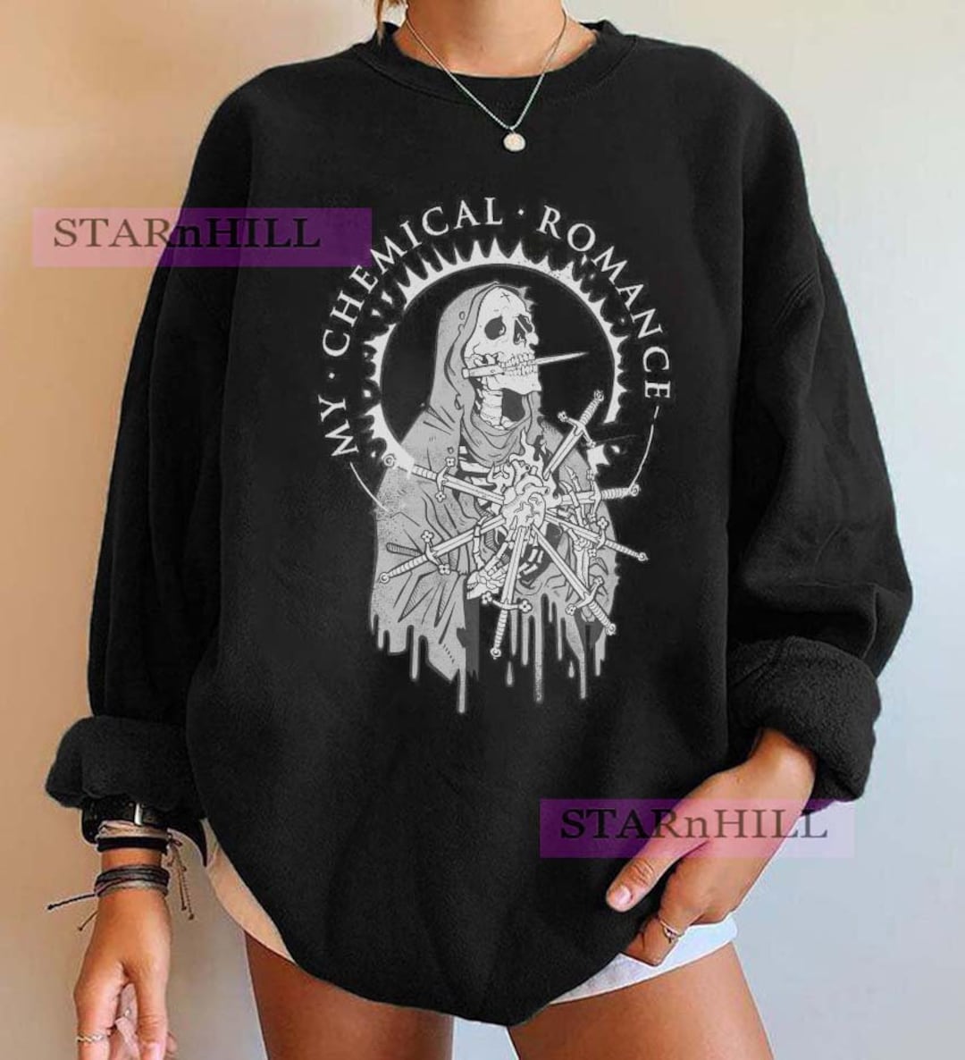 Débardeur My Chemical Romance - Crop Top Rouge à Paillettes, Taille S | T-shirt Groupe Fan, Unisexe Adulte