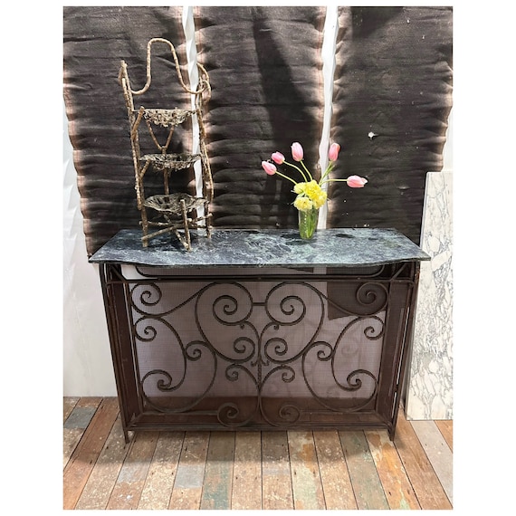 Vintage wrought iron console table outlet
