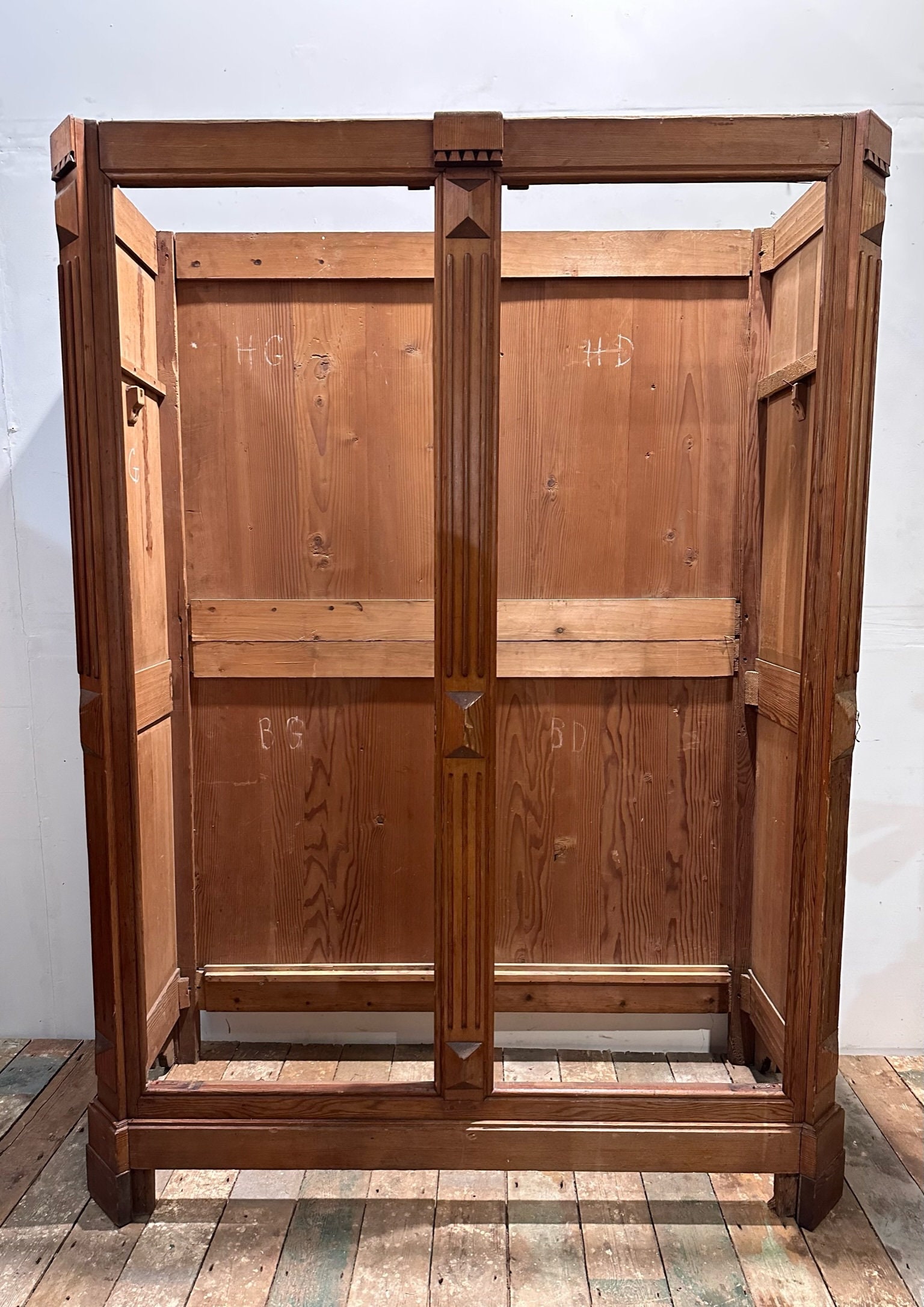 Antique Gustavian Pitch Pine Panelled Knockdown Wardrobe C.1900 Etsy