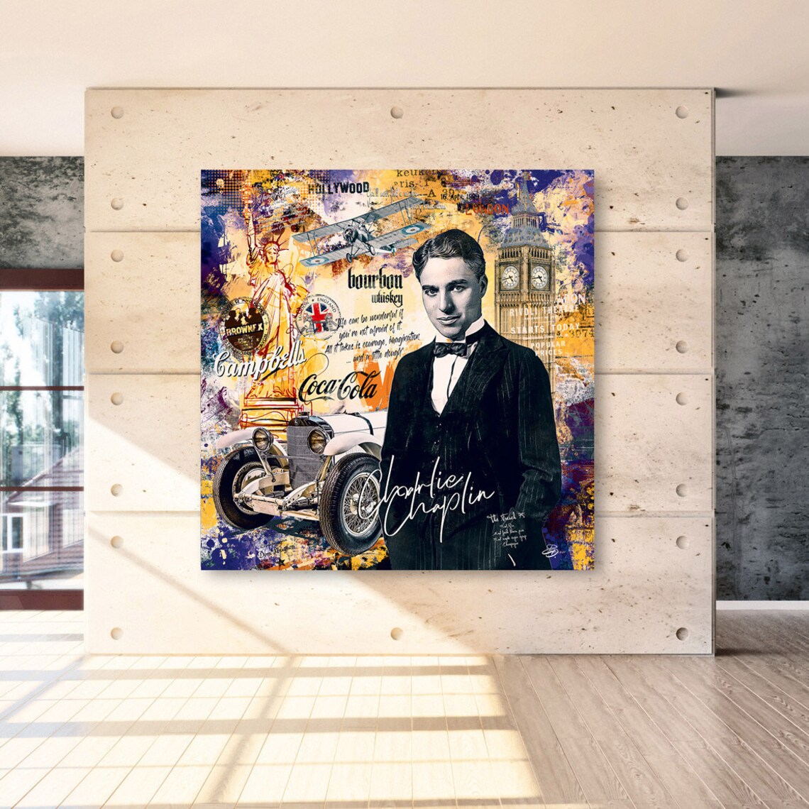 Wandbild Charlie Chaplin Pop Art auf Leinwand Acrylglas | Etsy