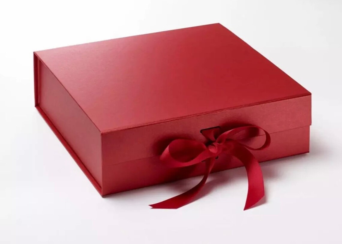 Coffret Présentation Cadeau Boîte Cadeau Magnétique Blanche 26.5cm | Coffret Présentation Ruban Cartes Boîte Présentation Magnétique