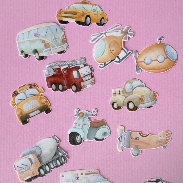 Muffinaufleger Cupcake Topper Fahrzeuge Auto Flugzeug Geburtstag