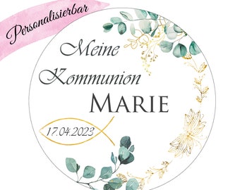 Cake topper or muffin appliqué Communion Confirmation Baptism with desired text made of fondant - Decor Paper Plus - Oblate Punched Out