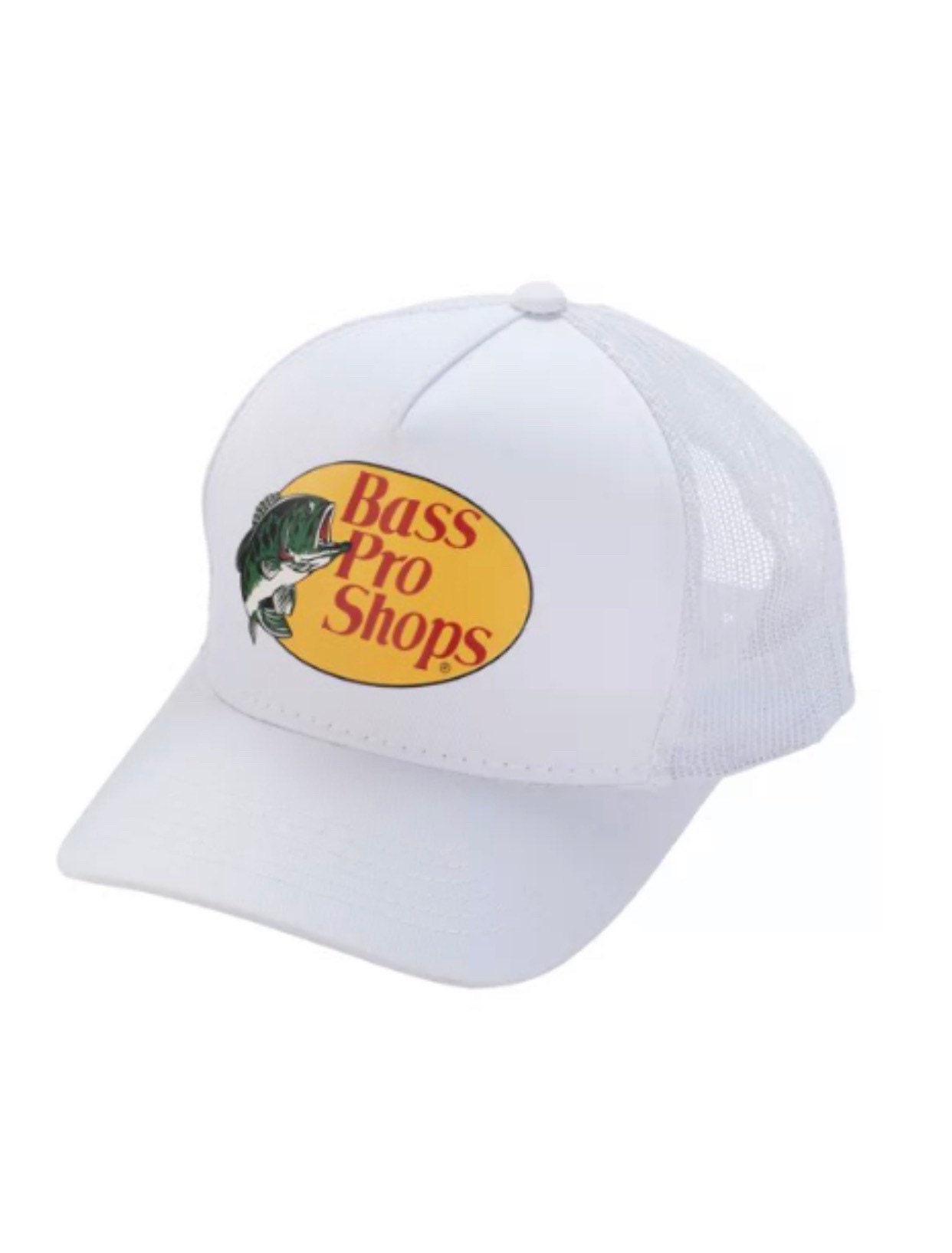 Brand New Bass Pro Shops Mesh Trucker Hat WHITE Ships Within 24 Hours 