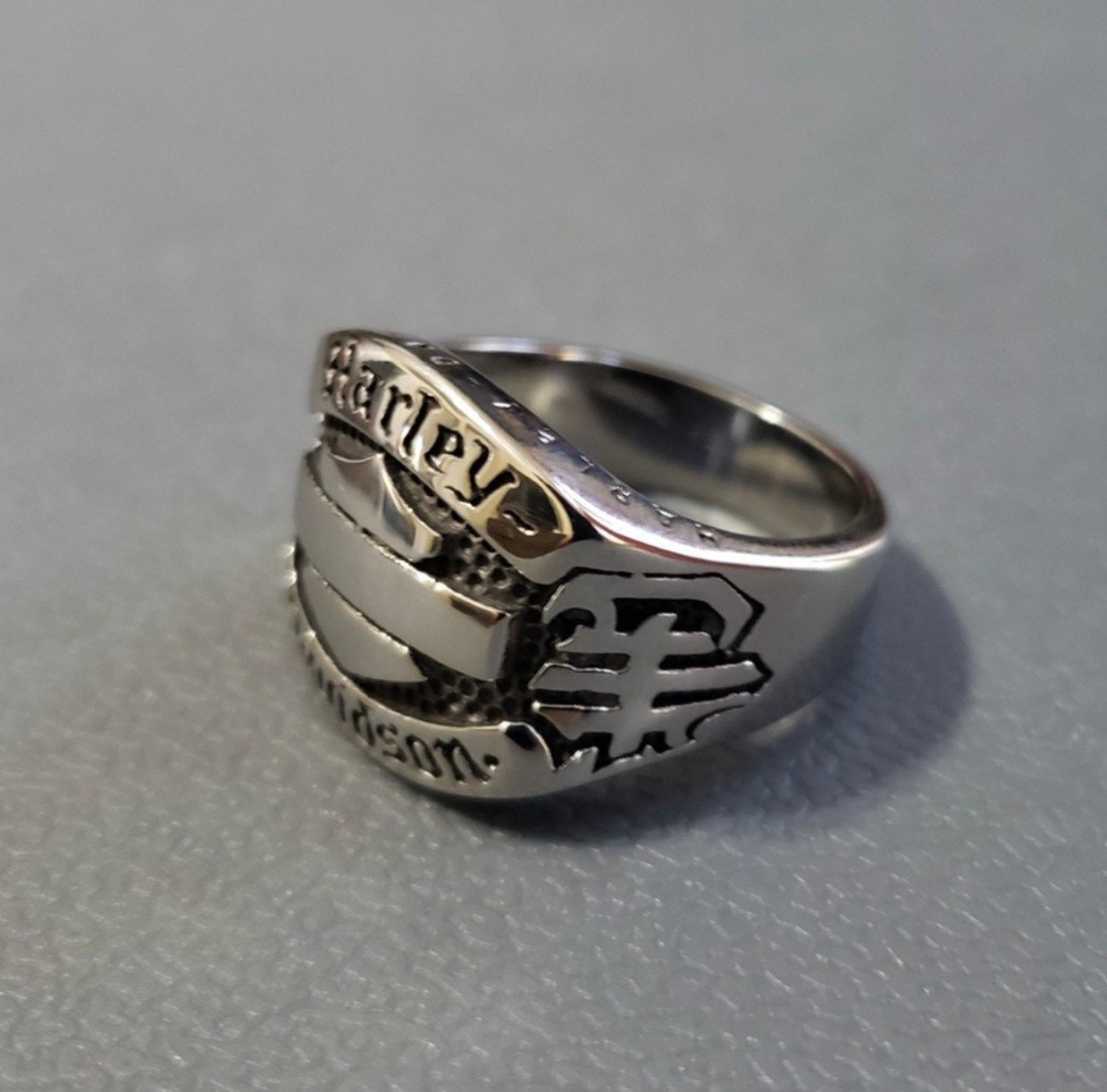 Harley Davidson Biker Ring 316L Stainless Steel 24 HOUR Etsy