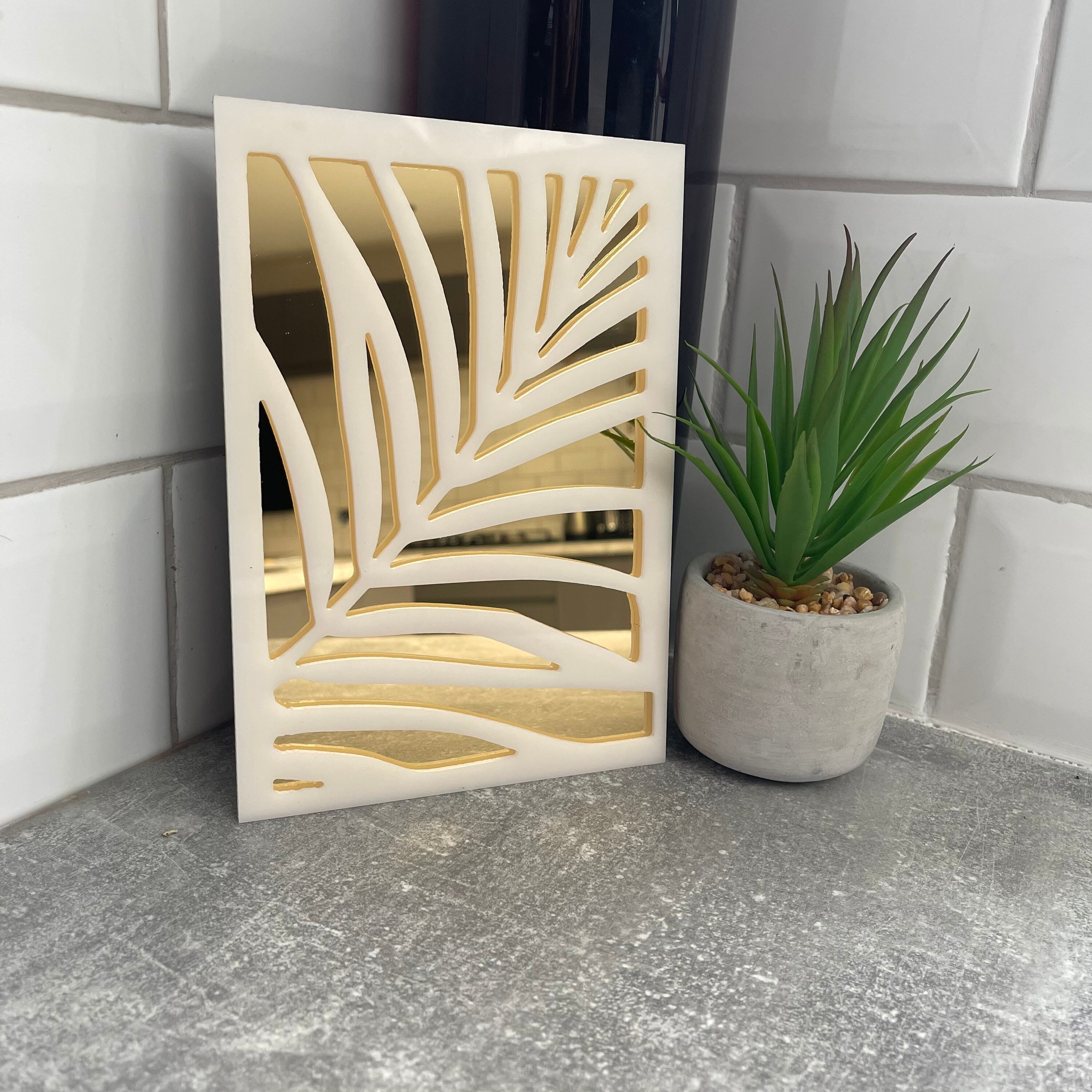 Venetian Mirror With Palm Leaf Patterns