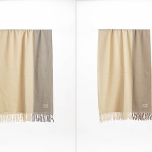 Merino Wool Pashmina Shawl | Blanket Scarf | Lambswool Pashmina Shawl | Oversized Scarf | Loom woven in Argentina | Two tone