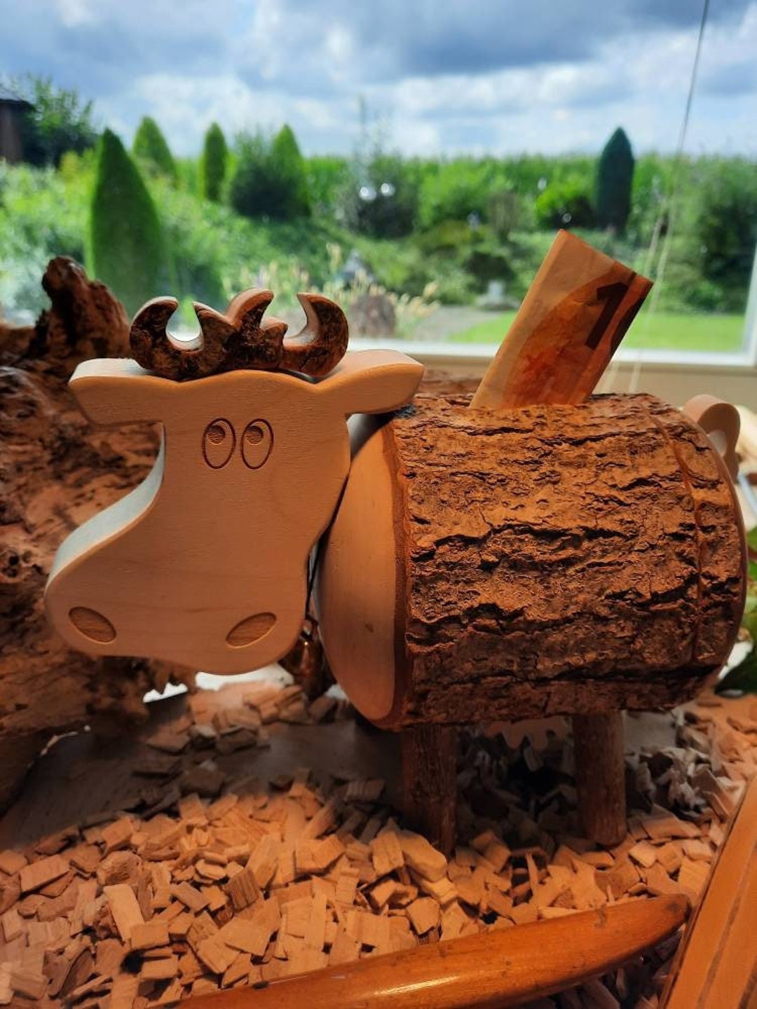 Holz-Spardose „Dorfkind Und Stolz Darauf“ – Mit Traktor-, Kuh- & Huhn-Motiv, Ca. 10x10x8 Cm, Mit Kunststoffpfropfen