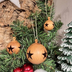 Tannenbaumkugeln/ Baumbehang/ Weihnachtsbaumschmuck/ Tannenbaumschmuck aus Holz Bild 8