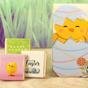 Super Cute Easter Box with 3 Milk Chocolate Squares. Great Treat At The Dinner Table Or To Use For Easter Egg Treasure Hunts