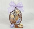 Belgian Milk Chocolate Easter Egg Filled With Luxury Caramel Chocolates. Half Chunky Chocolate Egg Shell Filled With Belgian Chocolate