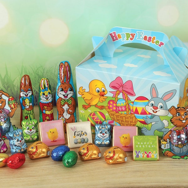 Easter Goody Box - Easter Box Full Of Chocolate Goodies Inc Bunnies, Chicks & Easter Eggs. Perfect For Those Easter Treasure / Egg Hunts!