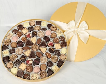 Glorious Gold Chocolate Gift Box – 44/74 Luxury Belgian Chocolates, Exclusive Assortment Perfect for Him, Her, or to Share with Family