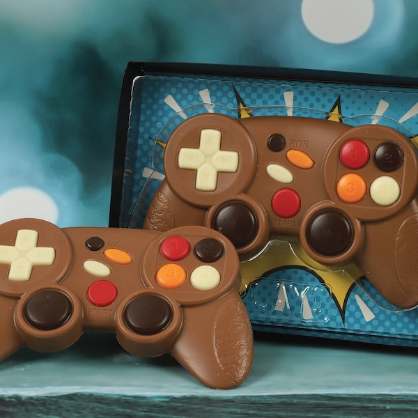 Chocolate Game Controller. A Single Novelty Edible Game Console Controller. A Perfect Present For Any PS4, PS5, Xbox or Nintendo Gamer