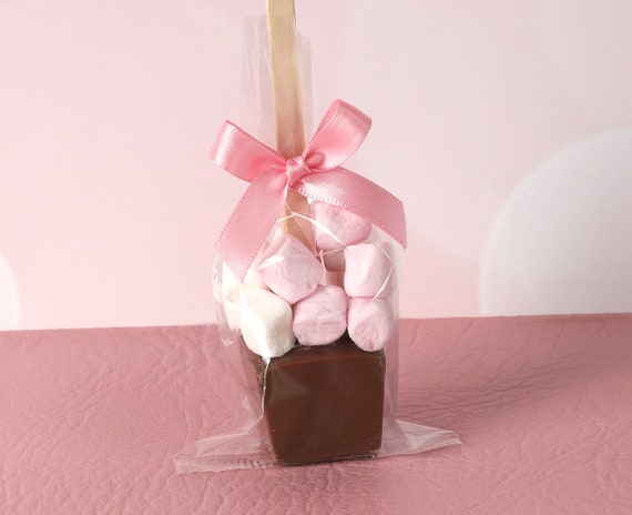 Hot Chocolate Stirrer With Marshmallows. Belgian Chocolate Block With Mini Marshmallows On Top. Makes The Perfect Hot Chocolate Drink