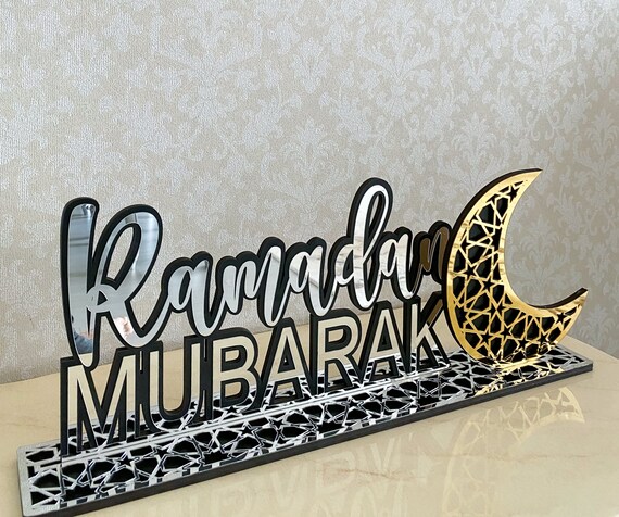 Ramadan Mubarak Decor for Tables, Muslim Gifts, Eid Gifts, Eid Mubarak  Signs, Ramadan Decoration, Muslim Gifts, Islamic Home Decor Wall Art 