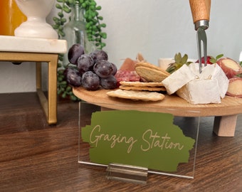 Food Signs Acrylic with  Clear Stand| Buffet Signs