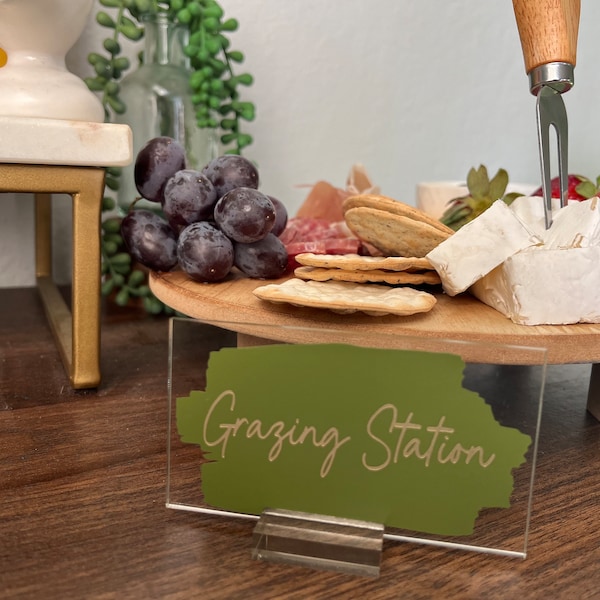 Food Signs Acrylic with  Clear Stand| Buffet Signs