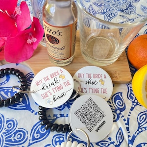 Buy The Bride a Shot She's Tying the Knot| Double Sided Customized QR Code Bracelets