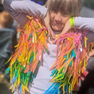 Kids Tinsel Fringe Waistcoat: Upcycled Festival Fashion (Age 4-9yrs)