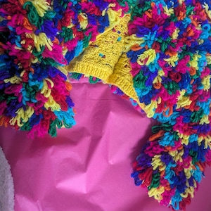 Kids Rainbow Bolero: Handmade Loopy Knit Cardigan Shrug