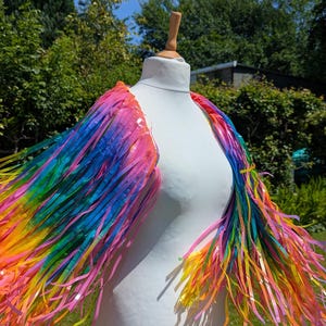Tinsel Shoulder Cape: Upcycled Festival Shrug, Rave Wear