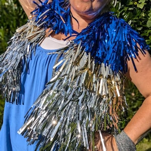Tinsel Fringe Sleeveless Jacket: Abba Disco Party Cover Up