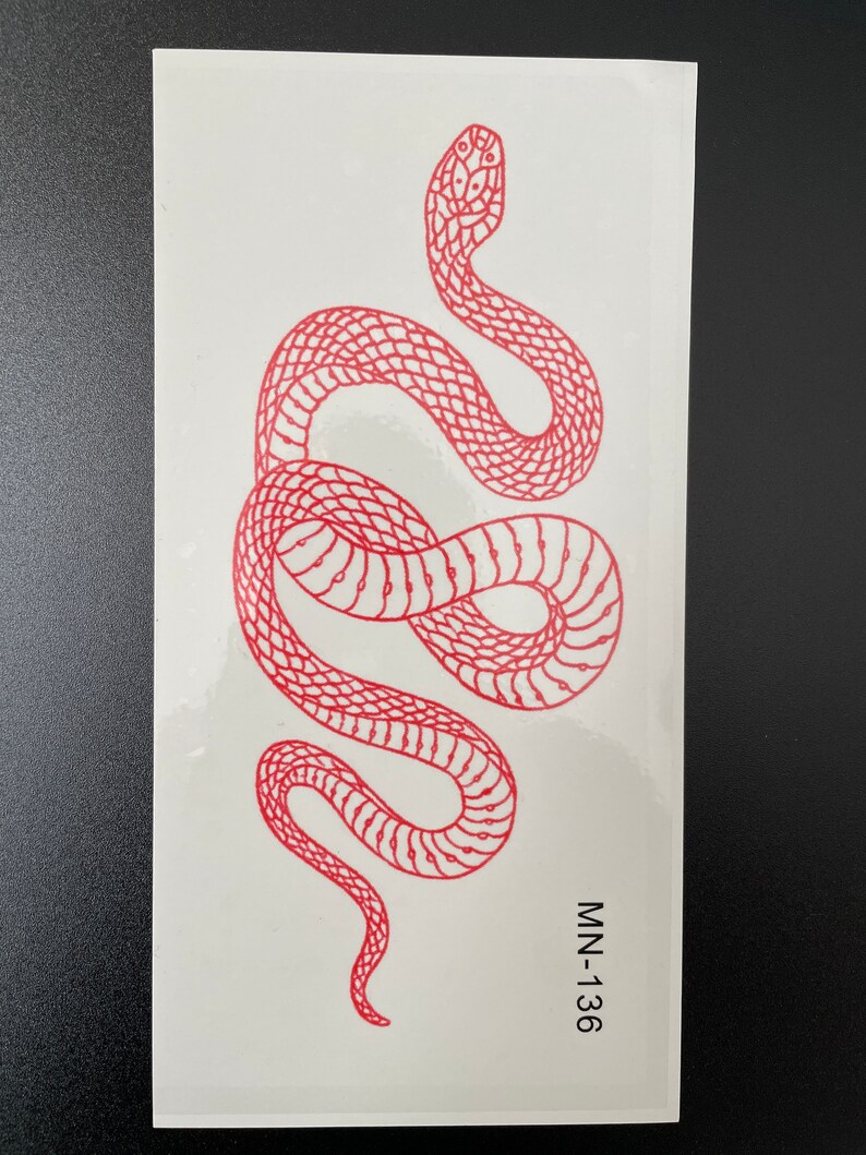 Temporary Tattoo Snake Tattoo Tattoo Designs Snake Art Etsy