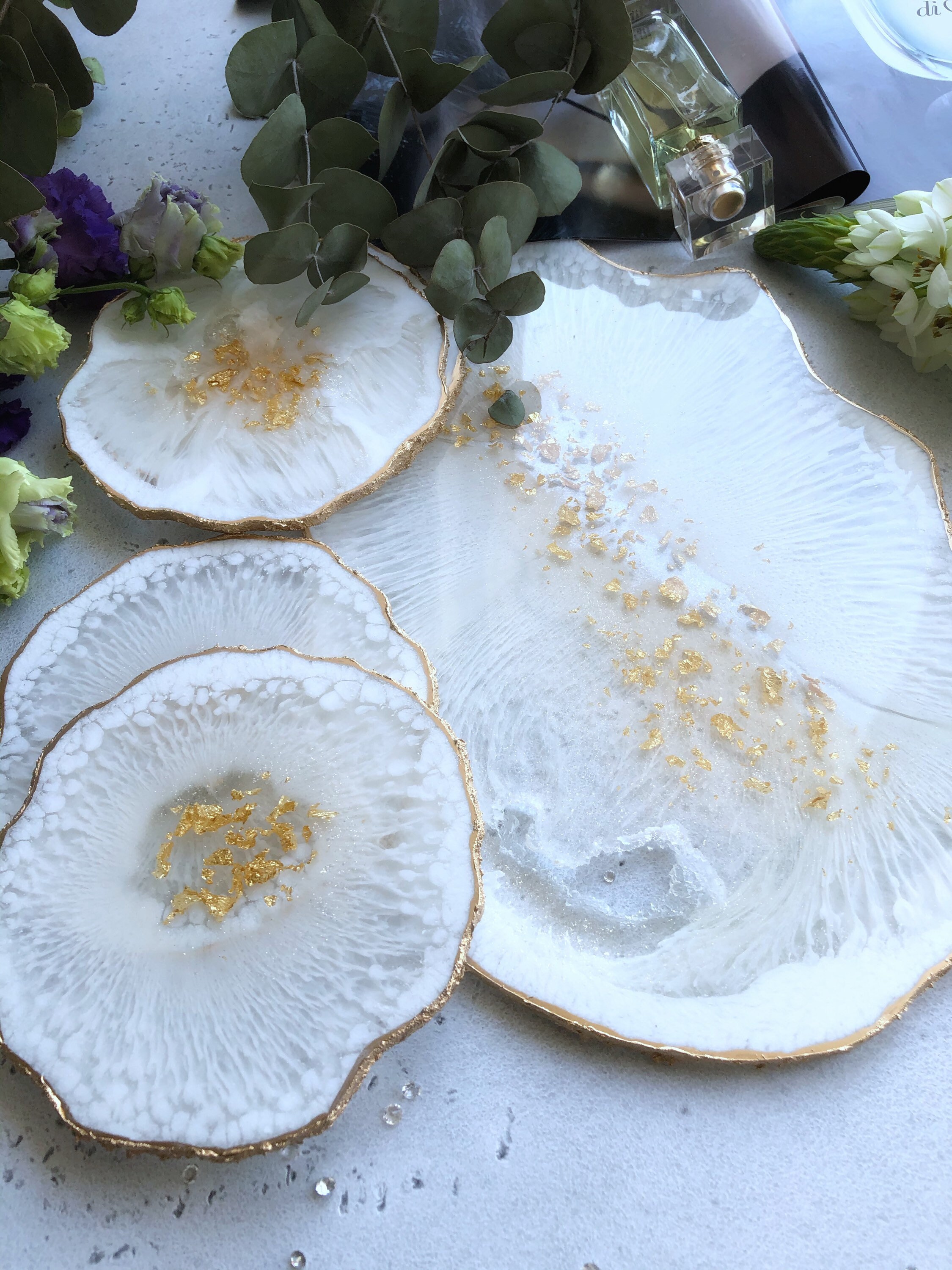 Epoxy Harz Geode inspiriert Set handgemachte Kristall | Etsy