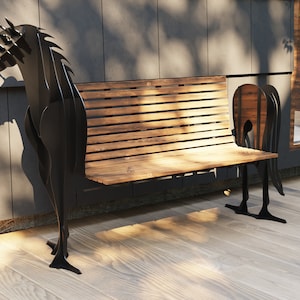 Horse Bench, Plasma, Laser Design - DXF Files for CNC Laser or Plasma Cutter