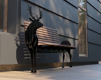 Deer Bench, Plasma, Laser Design - DXF Files for CNC Laser or Plasma Cutter